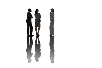 Poster - Digital png photo of business people with shadows on transparent background
