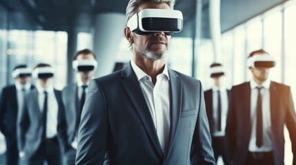 Poster - People using VR glasses in office.