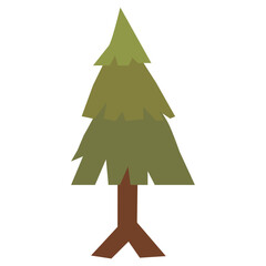 Poster - Pine tree flat illustration