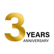 © Nine - 3 years anniversary gold icon vector for graphic design, logo, website, social media, mobile app, UI illustration