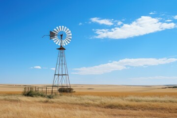 windmill in the field on a clear day