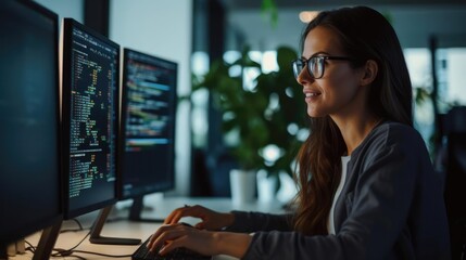 Portrait of a male software developer at his home office debugging intricate code