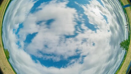 Sticker - Time lapse of the summer sky with clouds shot with  fisheye lens