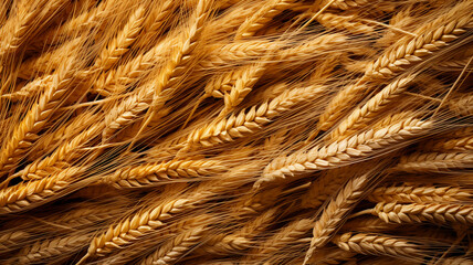 Golden Treasures: Ears of Wheat and Grains Shine Bright in the Essence of Harvest