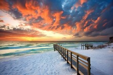 Beautiful Miramar Beach In Destin, FL. Generative AI