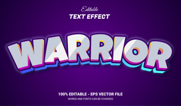Warrior editable 3d text effect