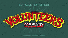Editable Volunteers Text Effect In Vintage Text Style