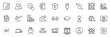 © blankstock - Icons pack as Plane, Teamwork and Notebook service line icons for app include Users, Fingerprint, Copyright protection outline thin icon web set. Medical phone, Entrance. Plane outline sign. Vector
