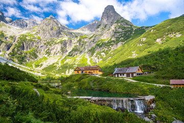 Wall Mural - High Tatra mountains over Zelene pleso lake in Slovakia