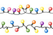 illustration of two colorful seamless chains of lights on white background