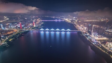 Poster - Time-lapse photography of city scenery of Nanchang, Jiangxi, China	