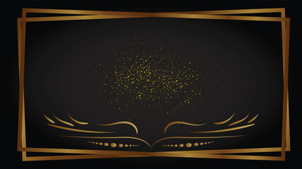 Wall Mural - black and gold background abstract geometric mandala shapes luxury design wallpaper.realistic layer 