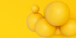 © Westend61 - 3D render of yellow smooth bubbles