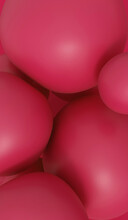 3D Background Of Smooth Red Bubbles