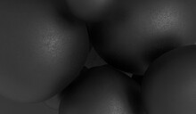 3D Background Of Smooth Black Bubbles