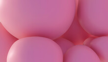 3D Background Of Smooth Pink Bubbles