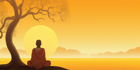 Wall Mural - Bodhi Day minimalistic banner