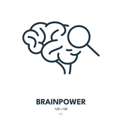 Brainpower Icon. Intelligent, Smart, Brainy. Editable Stroke. Simple Vector Icon