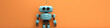 © KhWutthiphong - Cute Smiling Robot Using Digital Tablet Chat Bot Over Circuit Background Horizontal Bannne