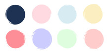 Watercolor Circle Highlight For Social Media Stories. Stylish Design Element For Beauty Shop,bloggers And Social Page Cover.Vector.