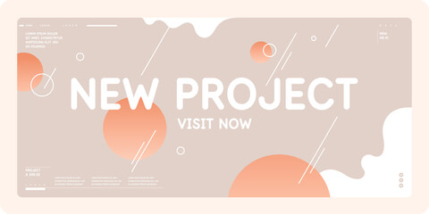Poster - A modern poster in a fashionable geometric style. Abstract background with various elements. Vector graphics.