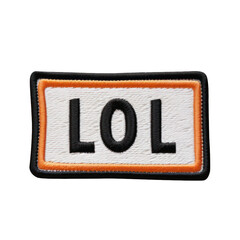 lol laugh out loud embroidered patch badge on isolated transparent background png, generative ai