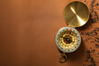 © Atlas - Sea travel concept. Vintage compass with map