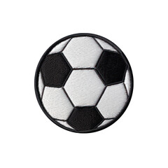 soccer football embroidered patch badge on isolated transparent background png, generative ai