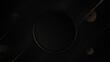 Luxury black golden circular dynamic pattern. Circle lines ring. Deluxe geometric design. Minimal modern creative illustration. Friday sale frame. Elegant dark grey diagonal striped blank background