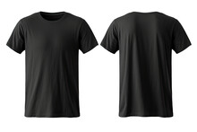 Black T-shirt Template Front And Back  Illustration Isolated Transparent Background, PNG , Generative AI