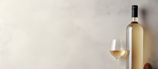 Poster - White isolated pastel background Copy space empty bottle for wine or champagne