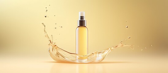 Aufkleber - Liquid pouring from a black bottle separate from others isolated pastel background Copy space