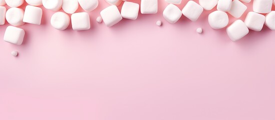 Aufkleber - Marshmallows on a isolated pastel background Copy space