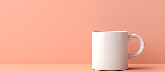 Poster - White cup isolated pastel background Copy space