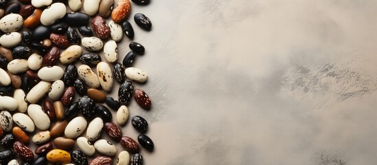 Wall Mural - West African beans with light and dark color isolated pastel background Copy space