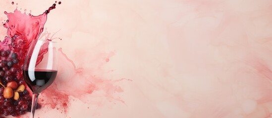 Aufkleber - Wine splashes in white and red isolated pastel background Copy space