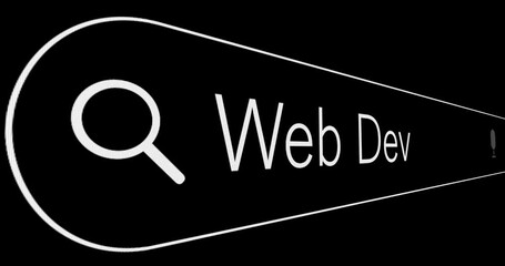 Web development. Typing text into web browser search box.
