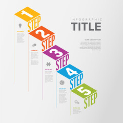 Poster - Infogrpahic stairs steps diagram template
