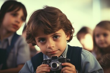 Poster - A boy with a camera in his hands.