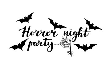 Wall Mural - Halloween party black lettering. Vector