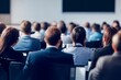 © Happy Hues - Business People and Students Attending Presentation in Lecture Hall.