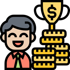 Winner success icon symbol vector image. Illustration of reward champion win championship bedge design image 