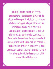Wall Mural - vector pink border frame. vintage poster, invitation, certificate, business card, menu page, or book