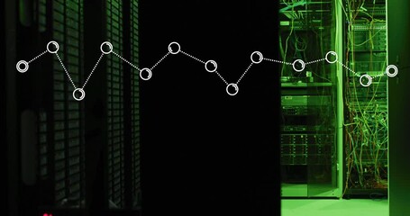 Poster - Animation of graphs over illuminated data server systems in server room