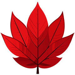Wall Mural - red leaf illustration