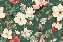 Vector Art Floral Seamless Original Pattern In Vintage Paisley Style. Traditional Floral Pattern For Fabric, Wallpapers And Backgrounds. Ornamental Garden Flowers And Leaves.