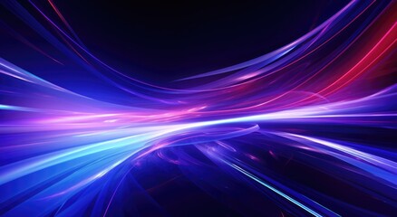 abstract futuristic neon background with glowing ascending lines. fantastic wallpaper