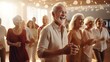 © mattegg - Photo of a group of elderly people dancing joyfully together