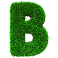 Wall Mural - Grass Letter B - green alphabet font grass