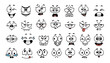 © Foxy Fox - Cartoon face expression. Emotional comic face with eyes, mouths, tongue and teeth. Concept caricature feeling. Happy, sad and angry characters emotions. Vector set